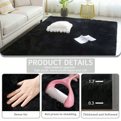Fluffy Shag Area Rug in a child's room, perfect for playtime comfort.