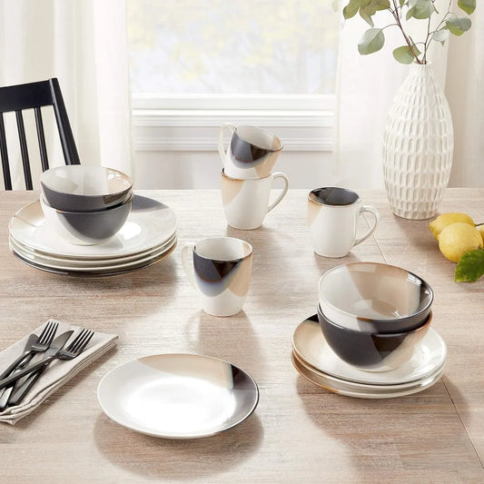 Stylish 16-Piece Premium Stoneware Dinnerware Set