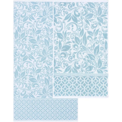 Reversible Ultra-Soft Sky Blue 100% Cotton Bath Towel 6-Piece Set