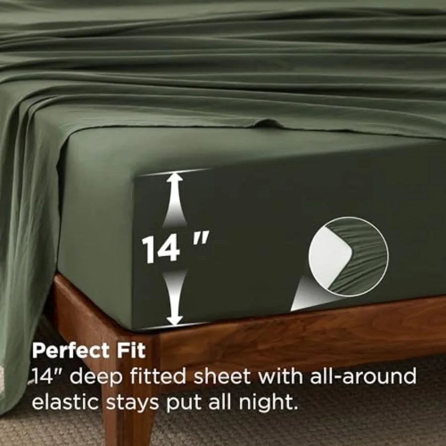 California King Comforter Set – Elegant Dark Green version complemented with neutral decor.
