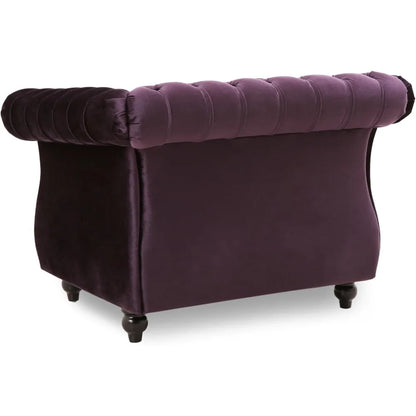Luxurious Blackberry Velvet Chesterfield Chair