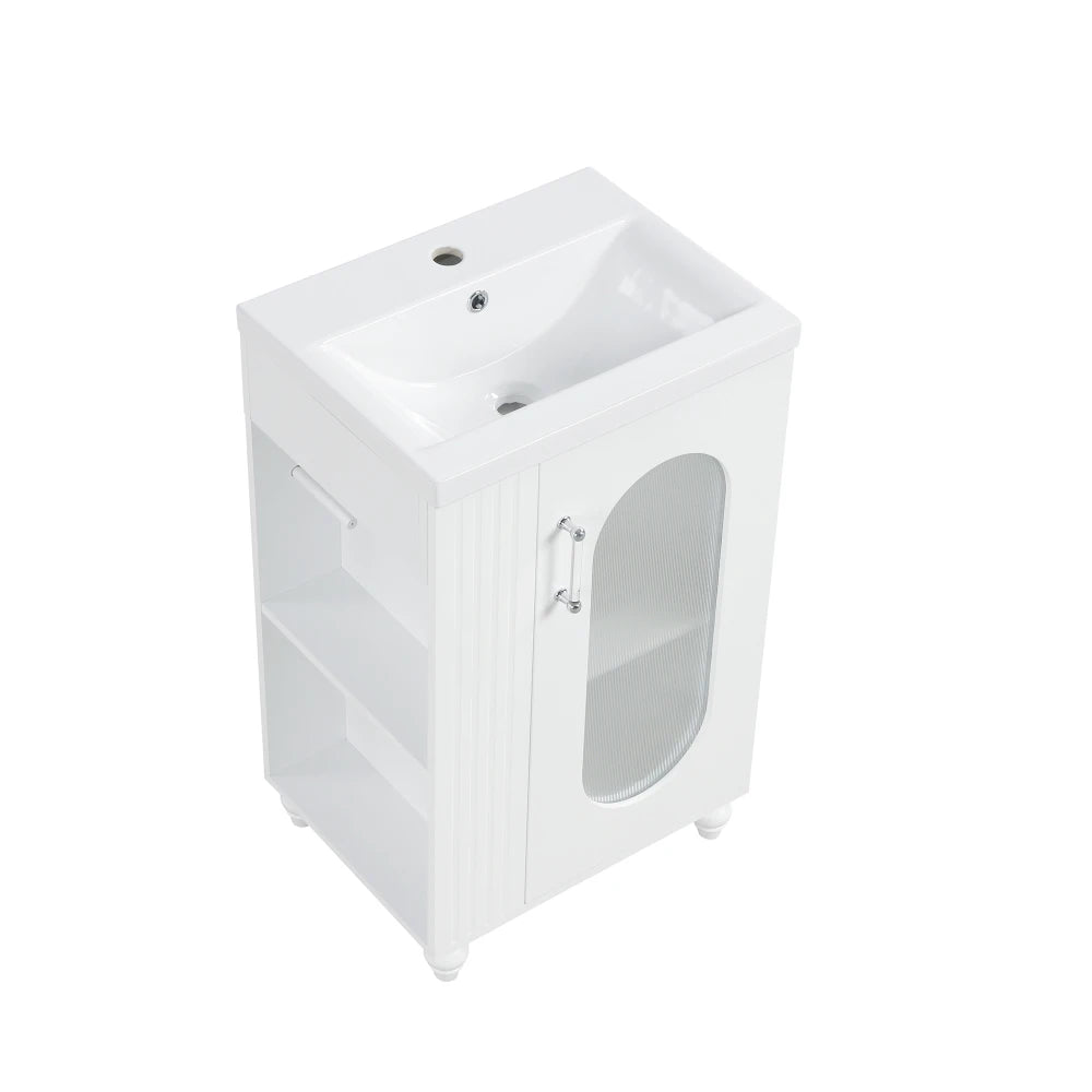 Modern 20" Freestanding Bathroom Vanity w/Drop-in Sink