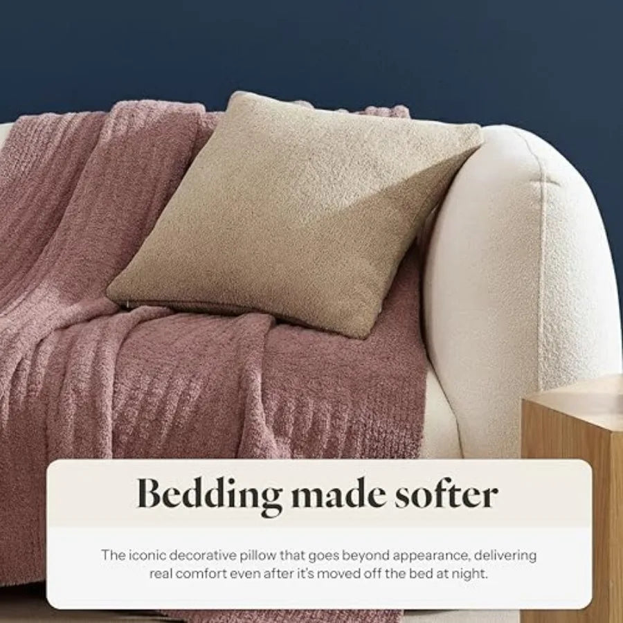 Snug Memory Foam Throw Pillow 20x20 in mocha color, enhancing modern home décor.