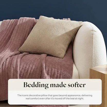 Snug Memory Foam Throw Pillow 20x20 in mocha color, enhancing modern home décor.