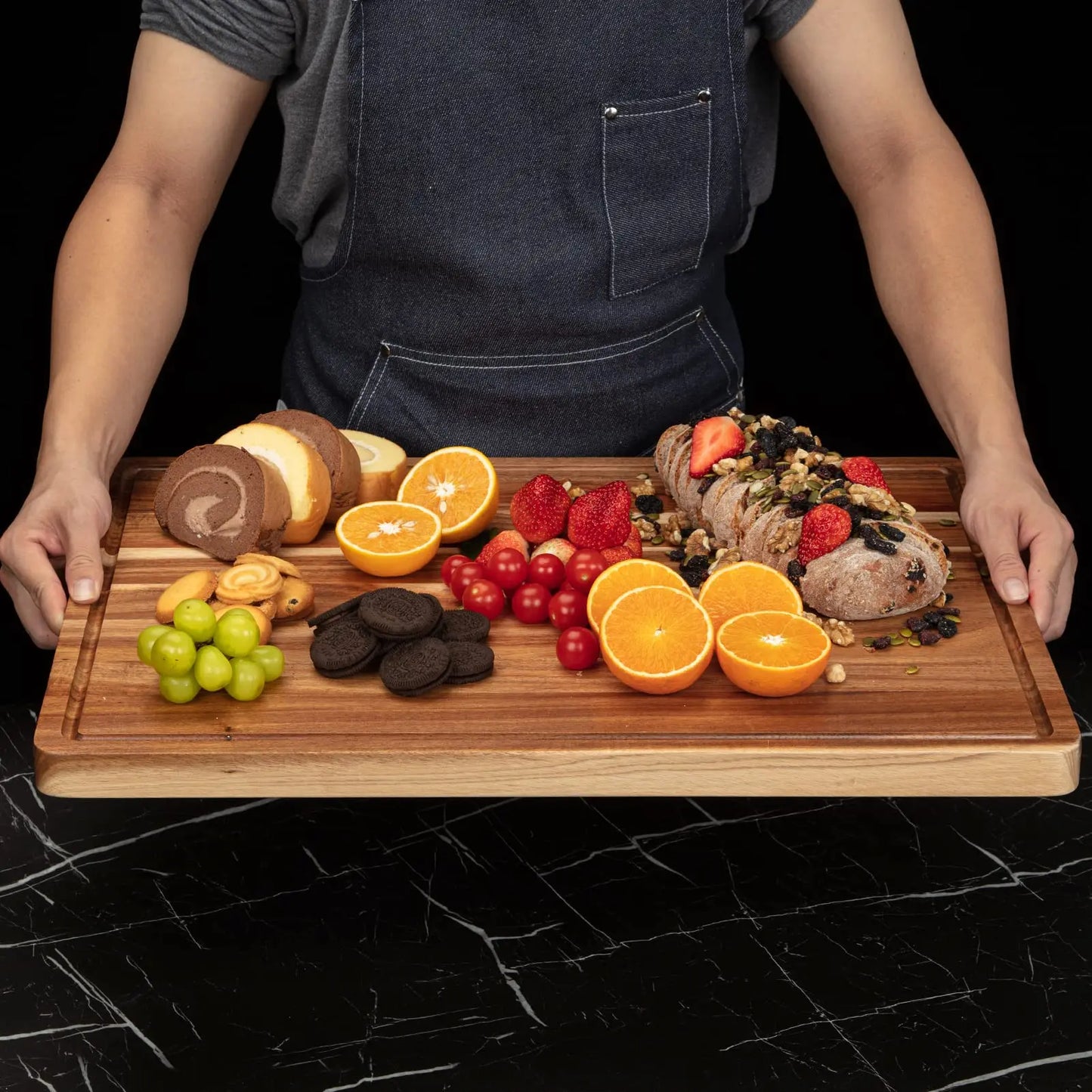 20x15/24x18 Acacia Wood Cutting Board with Deep Juice Groove, thick acacia wood cutting board with deep juice channel
