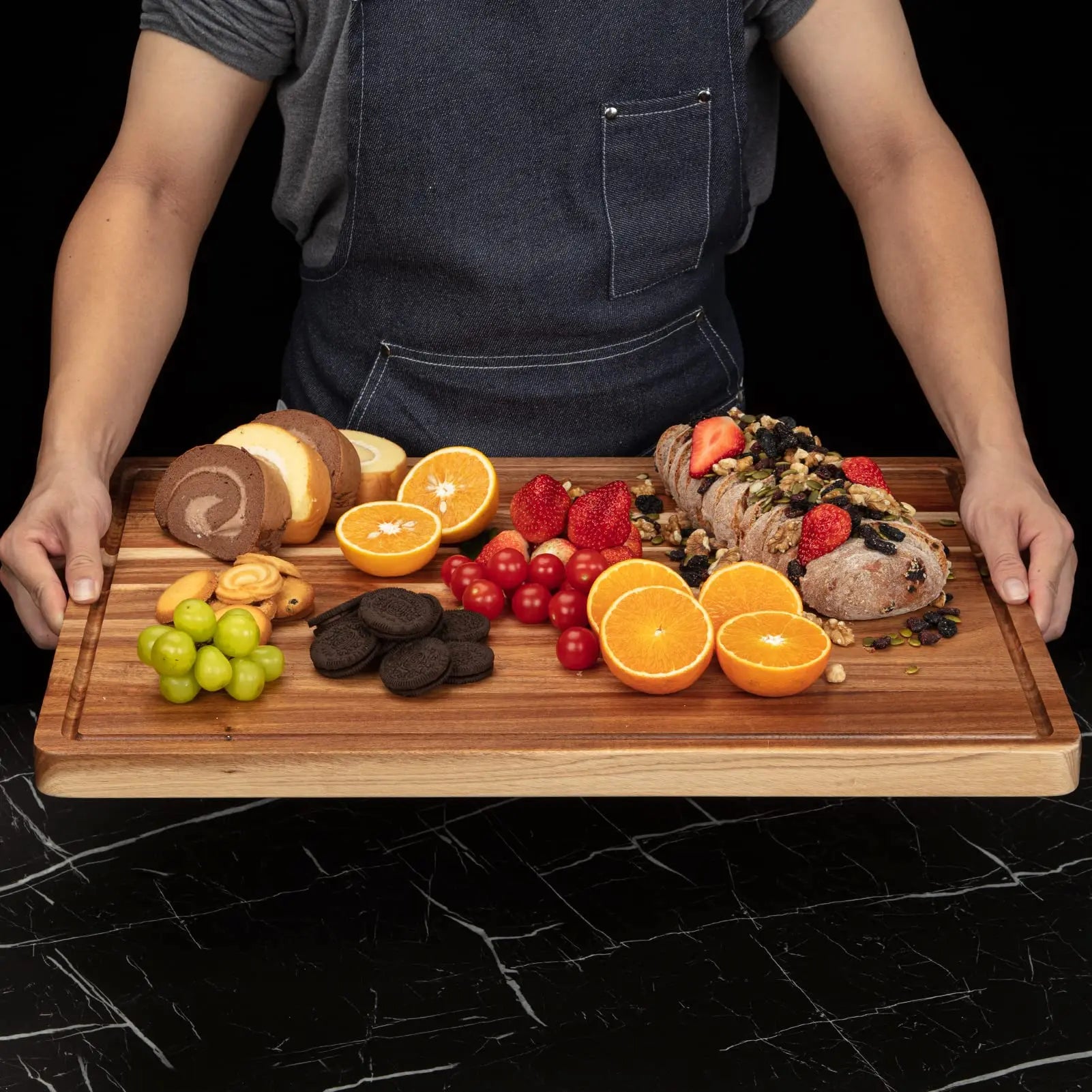 20x15/24x18 Acacia Wood Cutting Board with Deep Juice Groove, thick acacia wood cutting board with deep juice channel