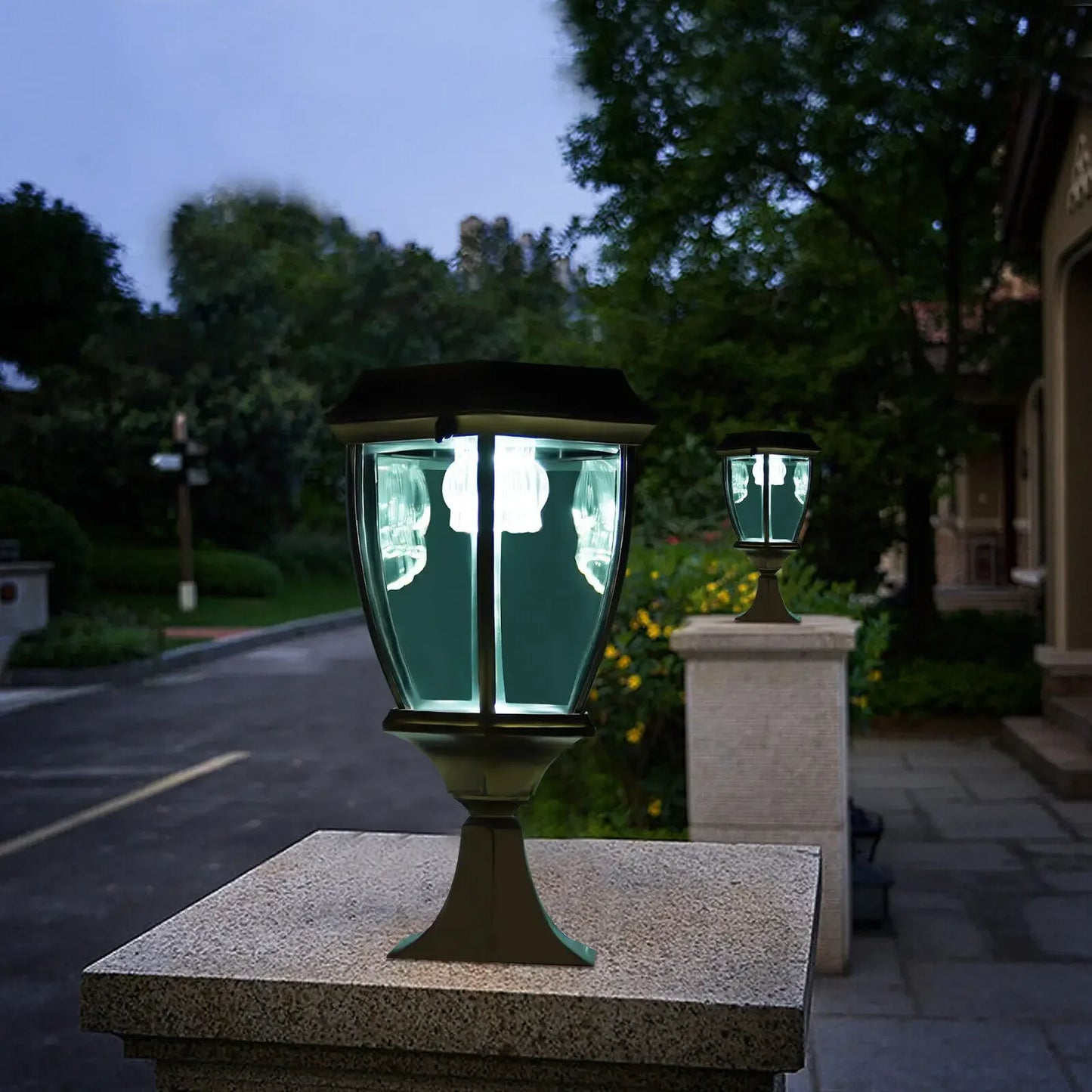 Victoria Modern Outdoor Solar Powered Pillar Light