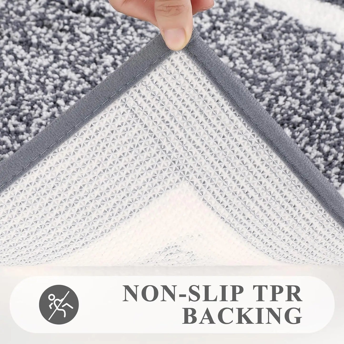 Premium 3-Piece Stylish Ultra-soft Gray Bath Mat Set