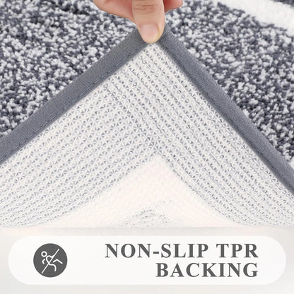 Premium 3-Piece Stylish Ultra-soft Gray Bath Mat Set