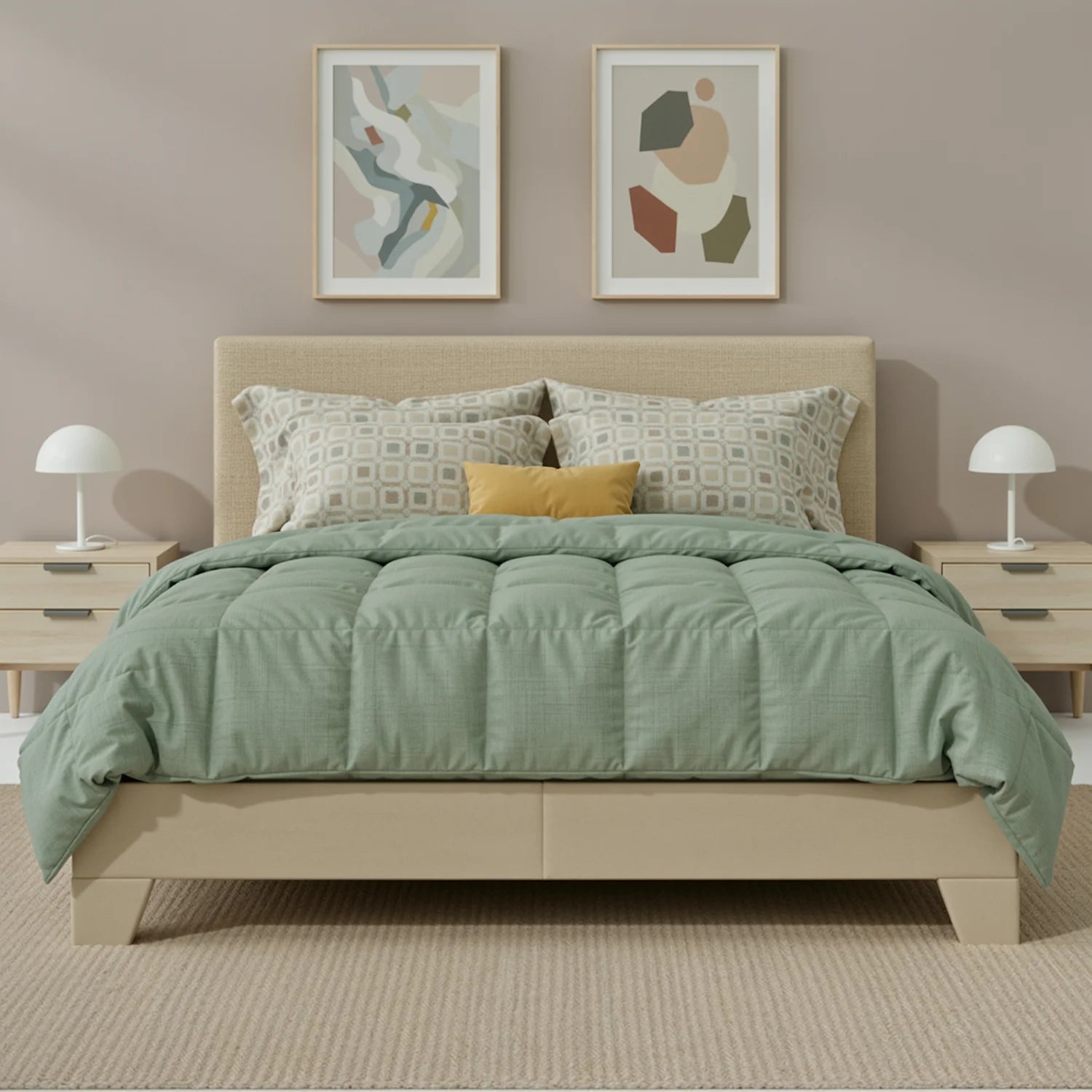 Modern faux leather upholstered platform bed in black, adding sophistication to any room.
