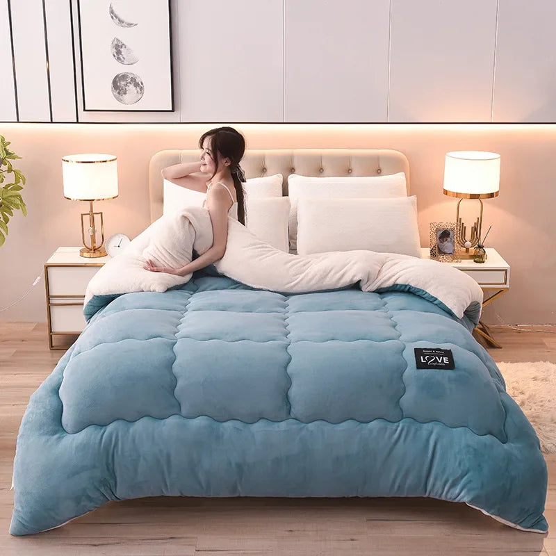 Extra Large Double-Sided Velvet Blanket folded neatly, showcasing its easy maintenance and durability.
