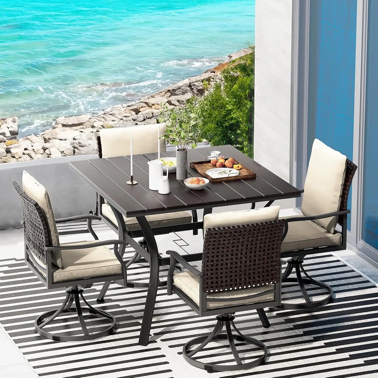 5-piece Metal Outdoor Patio Dining Set 