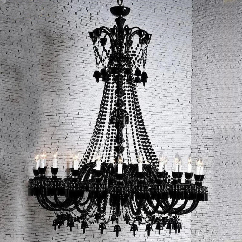Luxurious Black Crystal Chandelier Lighting