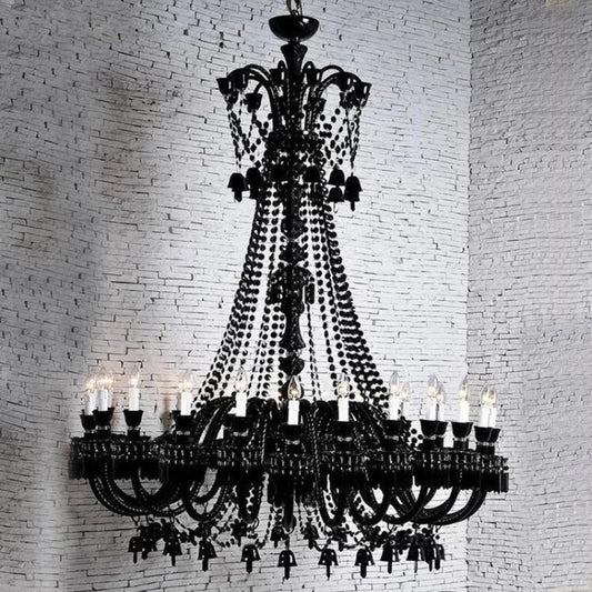Luxurious Black Crystal Chandelier Lighting