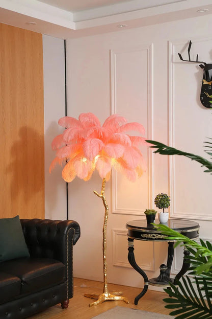 Modern Nordic Ostrich Feather Luxury Floor/Table LED Lamp 