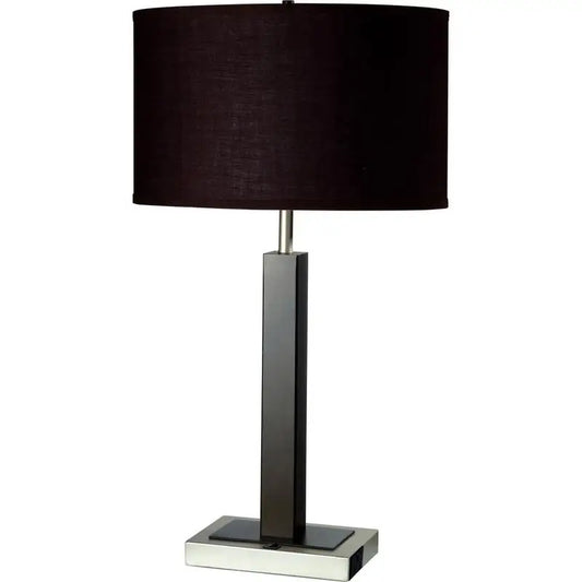 Tall Metal and Polyresin Table Lamp with Dark Espresso Finish