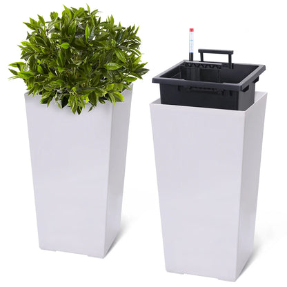 Stylish Tall Indoor/Outdoor Rectangular Planters(Set of 2)