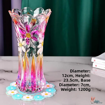 Minimalist Style Multi-Color Glass Flower Vase
