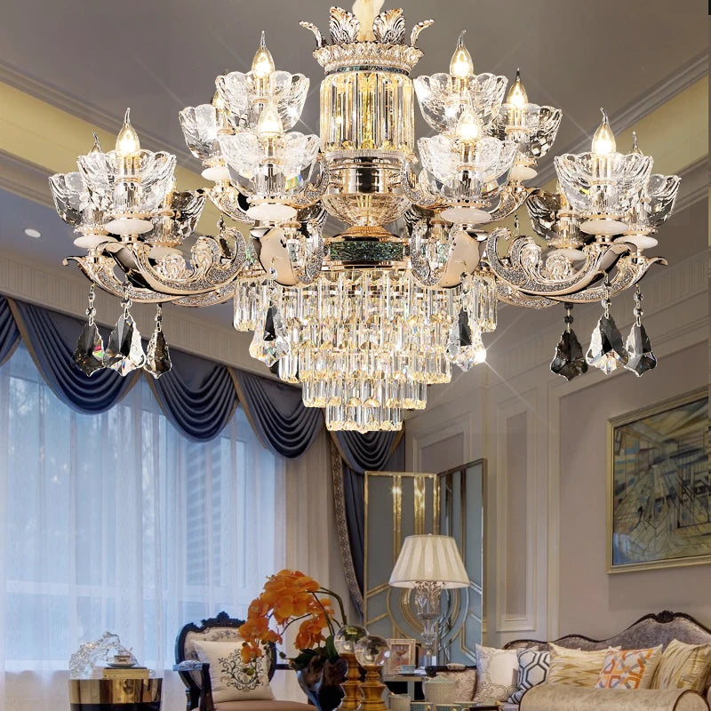 Traditional European Aesthetic Style Chain Pendant Crystal Chandelier 