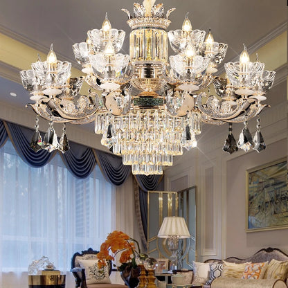 Traditional European Aesthetic Style Chain Pendant Crystal Chandelier 