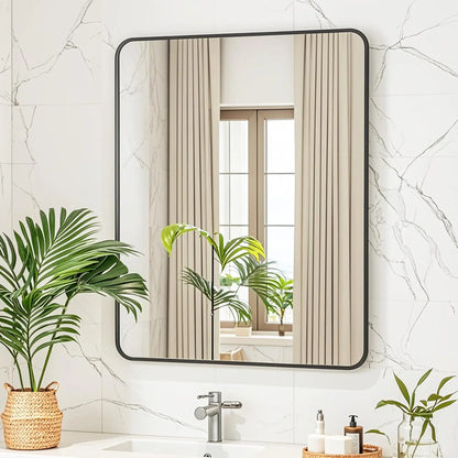 Modern Black Framed Rectangular Mirror