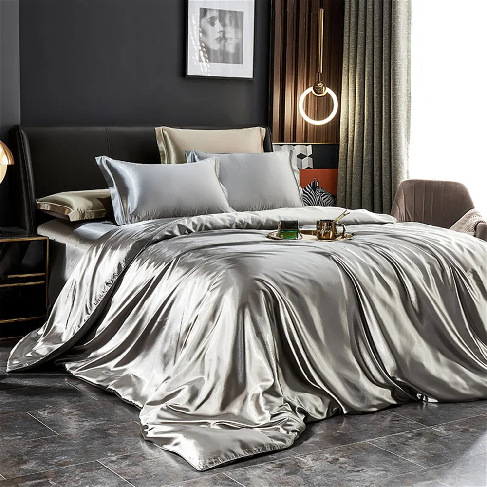 Modern Solid Color Luxury Duvet Bedding Set 
