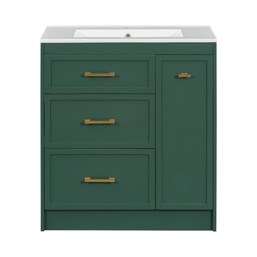 Classic 30" Bathroom Vanity Set w/Premium Ceramic Sink