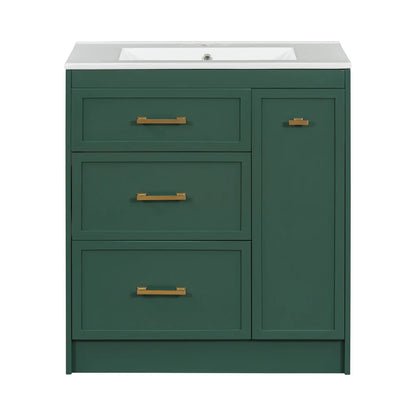 Classic 30" Bathroom Vanity Set w/Premium Ceramic Sink