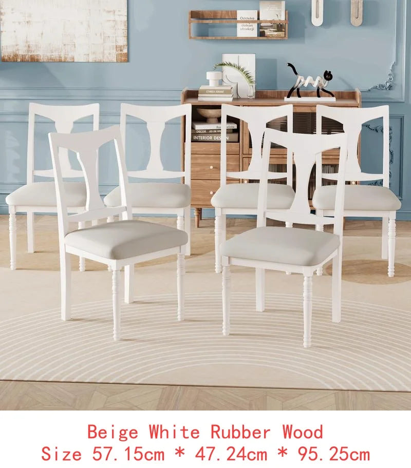 Country Farmhouse Style 7-Piece Dining Set w/6 Chairs