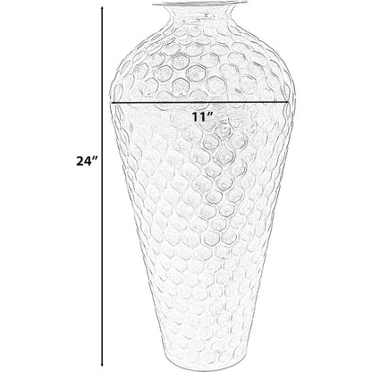 Modern Gold Metal Hammered Elegant Floor Vase