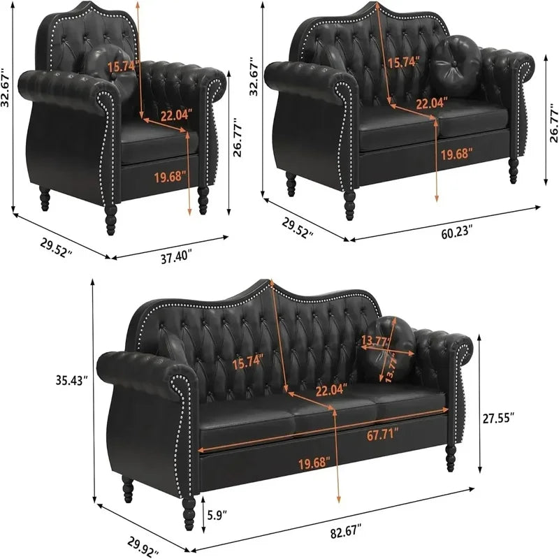 Modern Morocco 2-Piece Upholstered Sofa Set