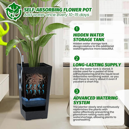 Stylish Tall Indoor/Outdoor Rectangular Planters(Set of 2)