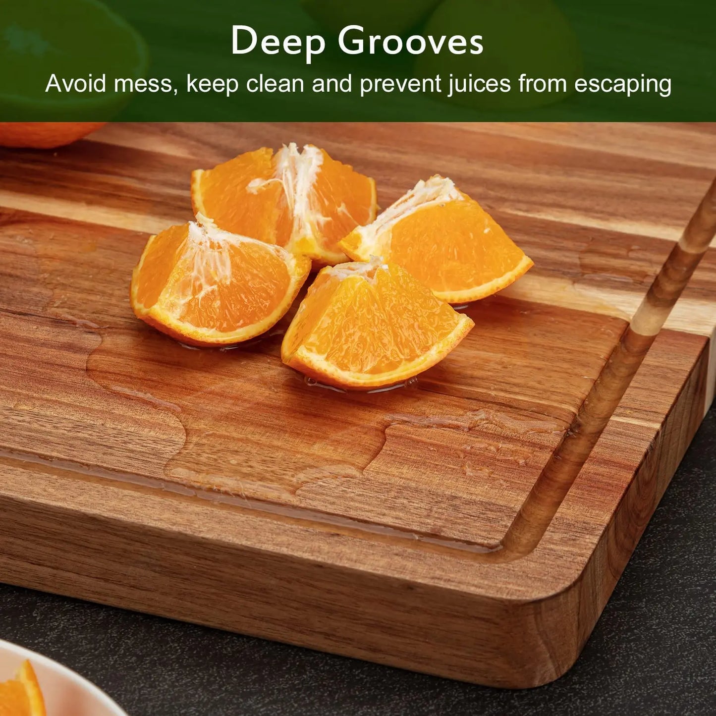 20x15/24x18 Acacia Wood Cutting Board with Deep Juice Groove, eco-friendly acacia wood cutting board for home kitchens