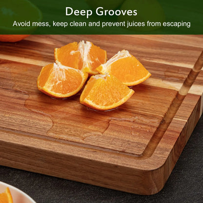 20x15/24x18 Acacia Wood Cutting Board with Deep Juice Groove, eco-friendly acacia wood cutting board for home kitchens