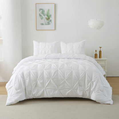 Elegant 3-Piece King Size Comforter Set w/Pinch Pleat Detailing