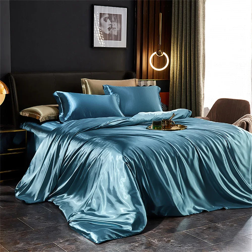 Modern Solid Color Luxury Duvet Bedding Set 