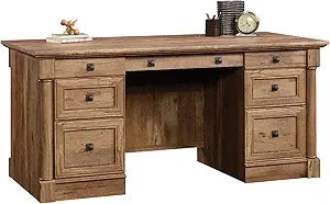 Executive Office Desk with Drawers, File Cabinet Storage & Keyboard Tray