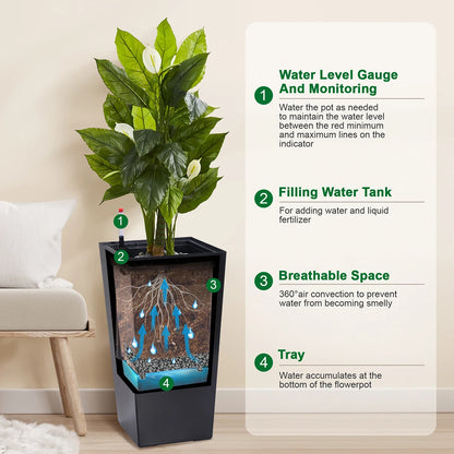 Stylish Tall Indoor/Outdoor Rectangular Planters(Set of 2)