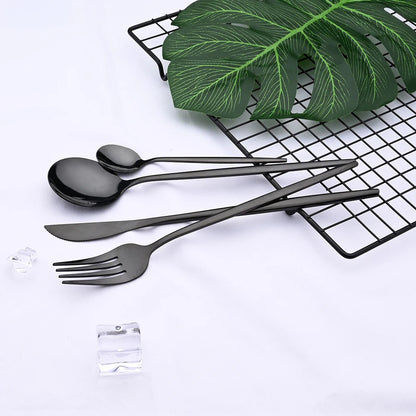 Modern 24-Piece Stainless Steel Tableware for 6