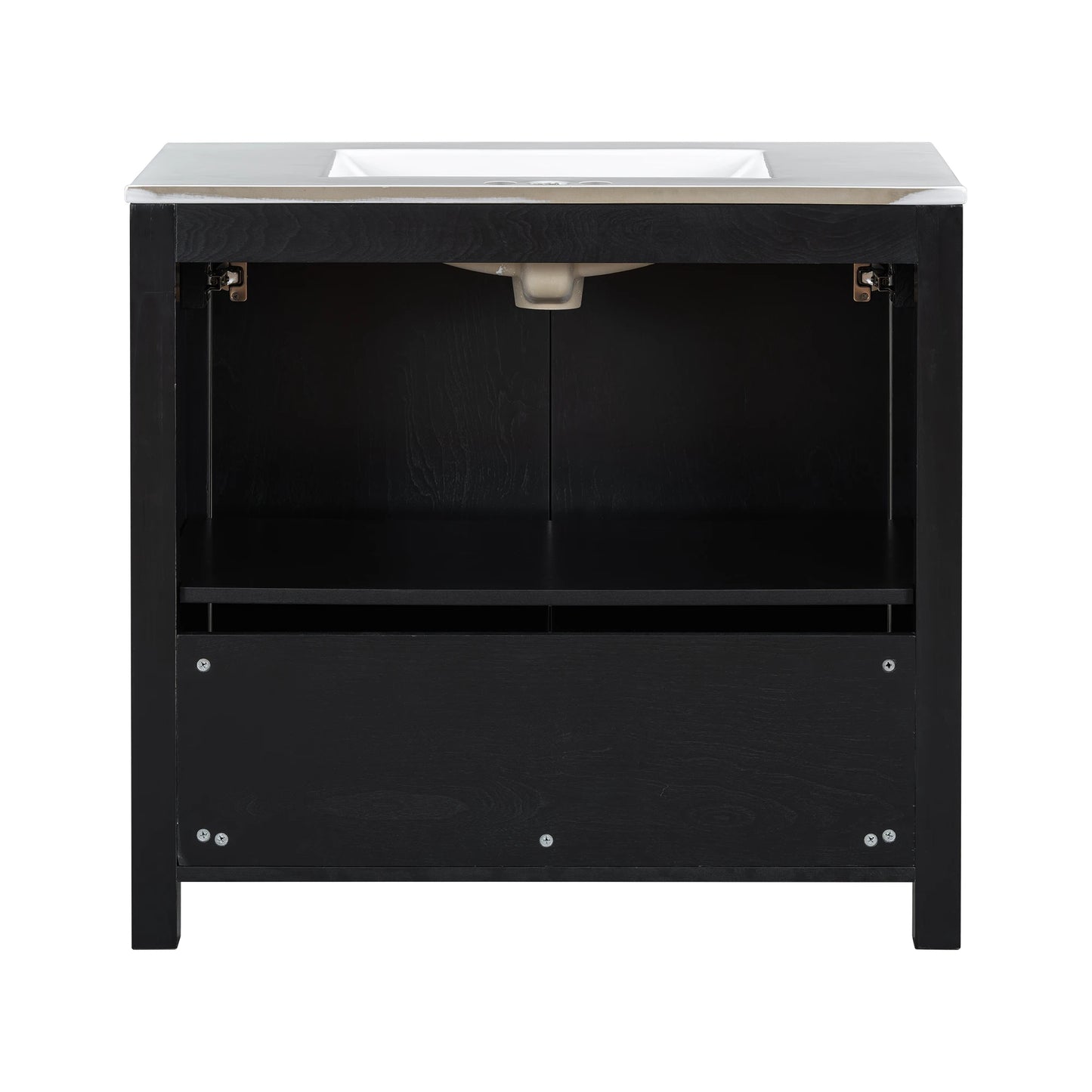 Classic Retro 72" Double Bathroom Vanity w/Double Ceramic Sinks
