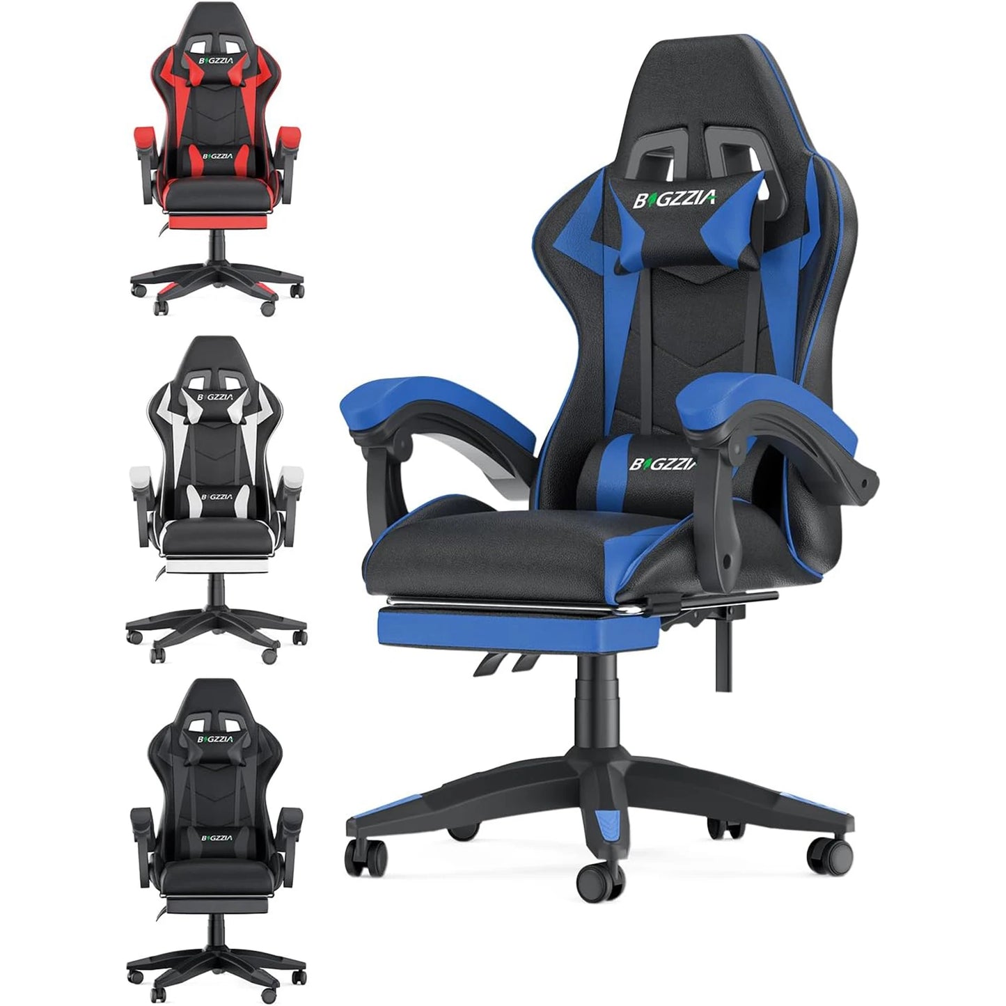 Ergonomic Design Tall Gaming Chair w/Footrest