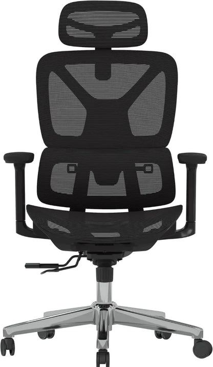 FlexiSpot ErgoX Premium Ergonomic Office Chair in black, highlighting its sleek design and high-back mesh for modern workspace aesthetics.