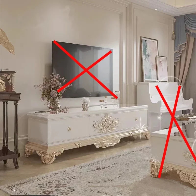 Elegant French Style Solid Wood Living Room Furniture in a chic setup, demonstrating its stylish appeal.