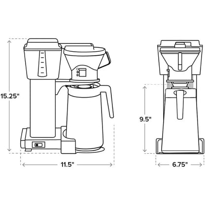 European Style Coffee Brewer w/40 oz Stainless Steel Thermal Carafe