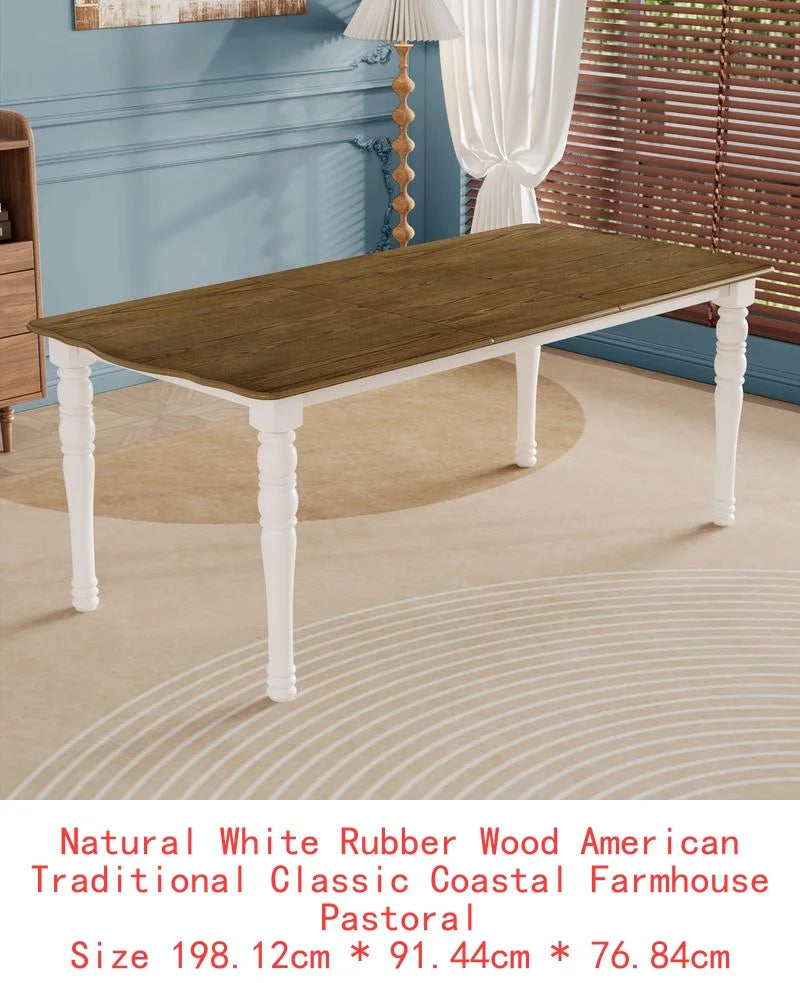 Country Farmhouse Style 7-Piece Dining Set w/6 Chairs