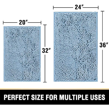 Luxury Chenille Shag Bath Mats