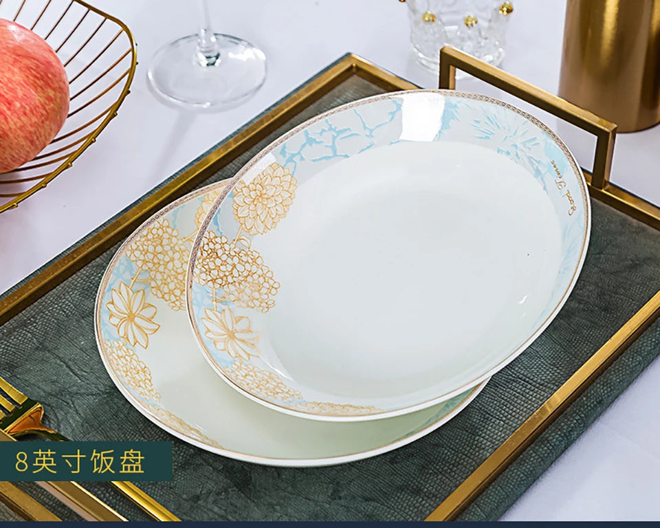 Elegant 16-Piece Blue And White Ceramic Dinnerware Set ready to impress friends and family.