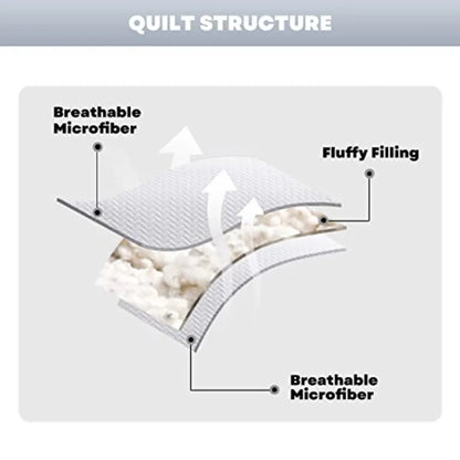 Elegant White 3-Piece Queen Size Quilt Set 