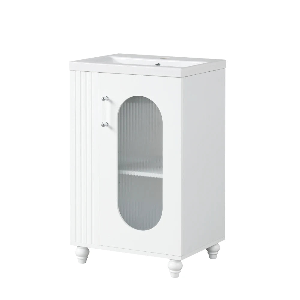 Modern 20" Freestanding Bathroom Vanity w/Drop-in Sink