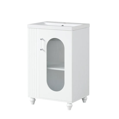 Modern 20" Freestanding Bathroom Vanity w/Drop-in Sink